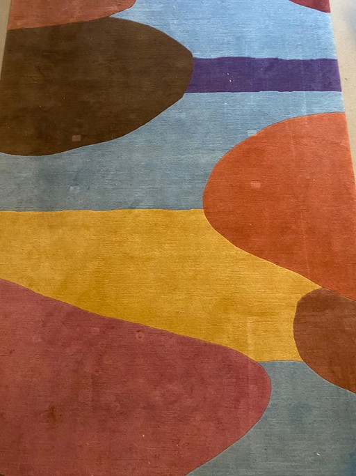 Hand-knotted rug, multicolored