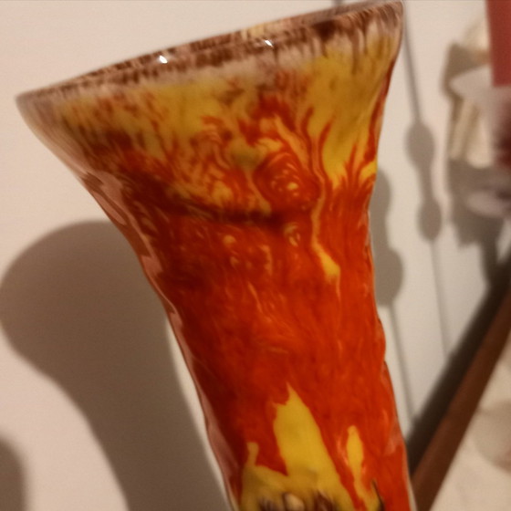 Image 1 of Large Vintage Art Vase "Fat Lava" – Handmade Ceramic – 32 cm – Incised Signature