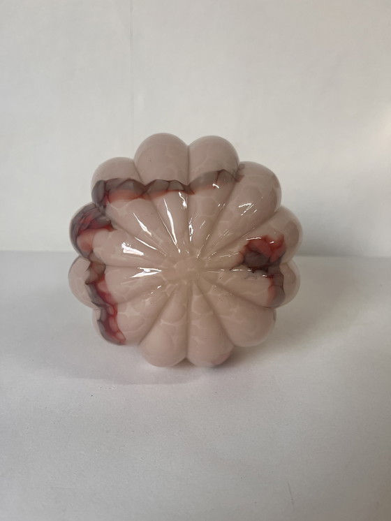 Image 1 of Thabur Plafondlamp Roze Gemarmerd Art Deco Jaren 30 Vintage