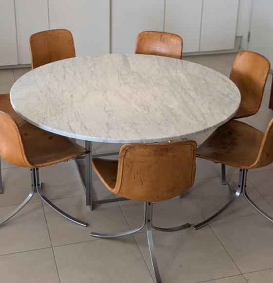 Image 1 of ORIGINAL PK-54 dining table Poul Kjaerholm with Luster Mario Marenco artemide 1960