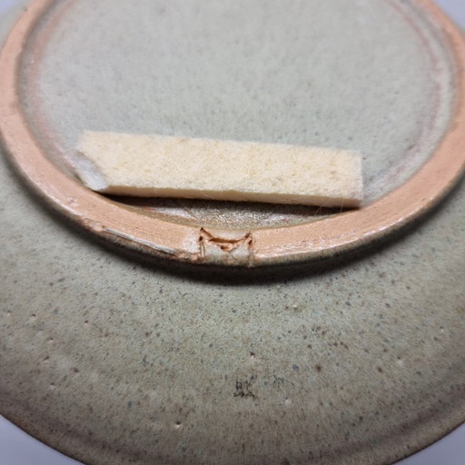 Piatto da parete in ceramica vintage con decorazione floreale, anni '70