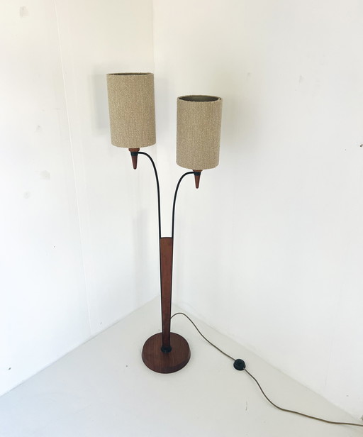 Vintage Teakhouten Vloerlamp ‘60