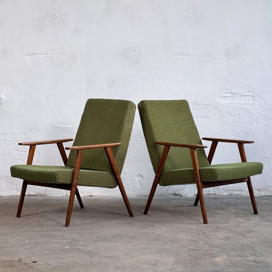 Image 1 of Pair of Mid-Century Green Armchairs by Tatra Nábytok, 1960s