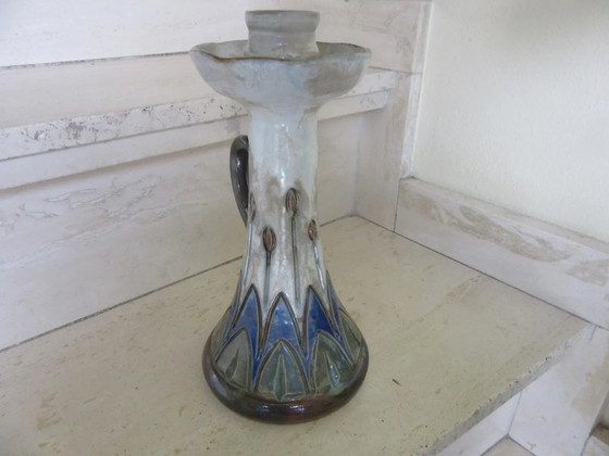 Ceramic Candlestick Candle Holder Jules Jacquemart Gres De La Roche MCM (photo 3 of 9)