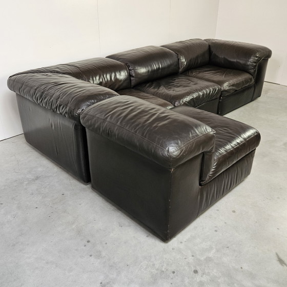 Image 1 of Canapé modulaire vintage en cuir, Jeep Durlet