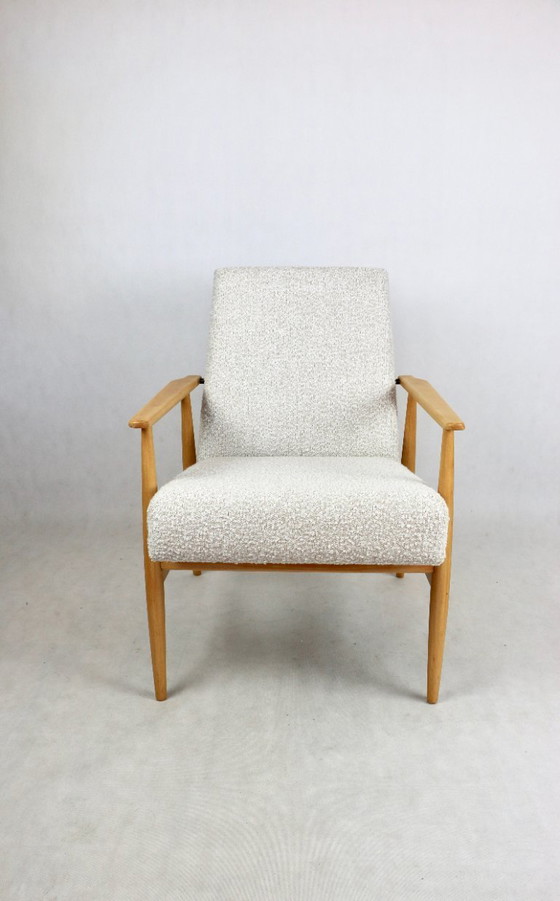 Image 1 of Chaise facile Fox en bouclette blanc ivoire, 1970