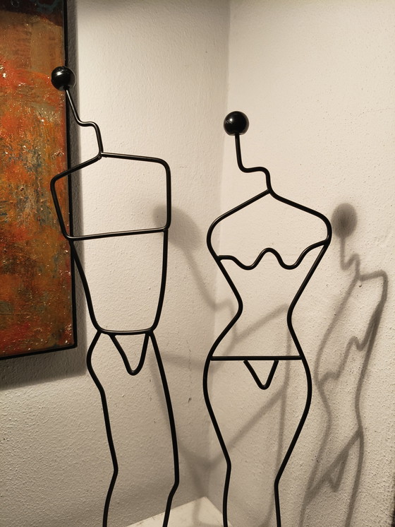 Image 1 of Vintage design eighties Laurids Lonborg draadstasl sculptures