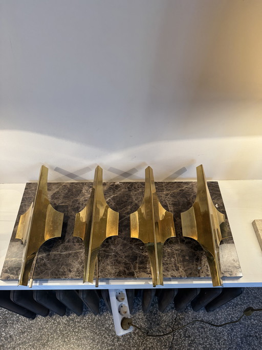 4 lampade da parete Wilhelm Braun Feldweg per Doria Leuchten,