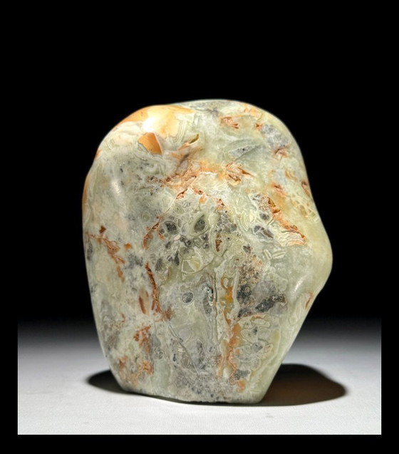 Image 1 of Natuursteen ornament op voet & Natuursteen unieke vorm (Duo)