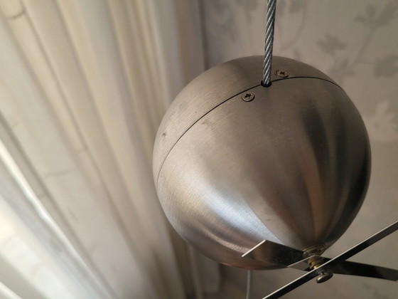 Image 1 of Uhr aus gebürstetem Edelstahl; hängt von der Decke