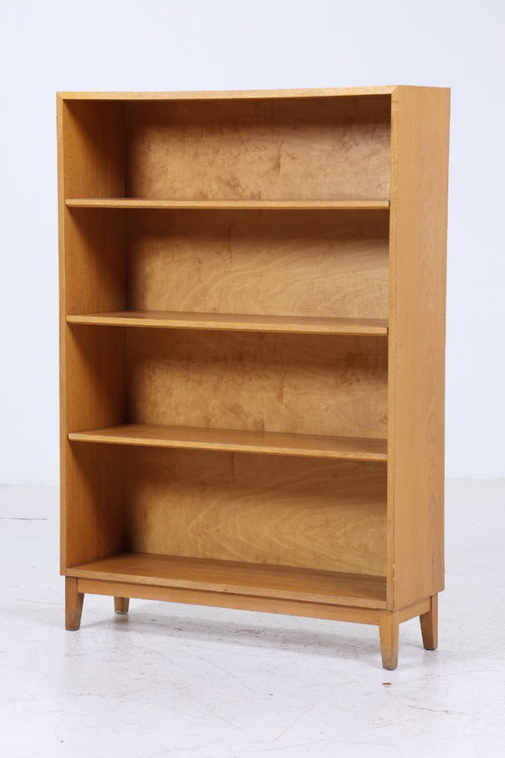 Image 1 of Libreria vintage degli anni '60 | Scaffale di metà secolo in quercia | Scaffale retrò in legno #05-49