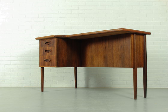 Image 1 of Mid Century Rosenholz Bumerang-Schreibtisch, 1960er Jahre