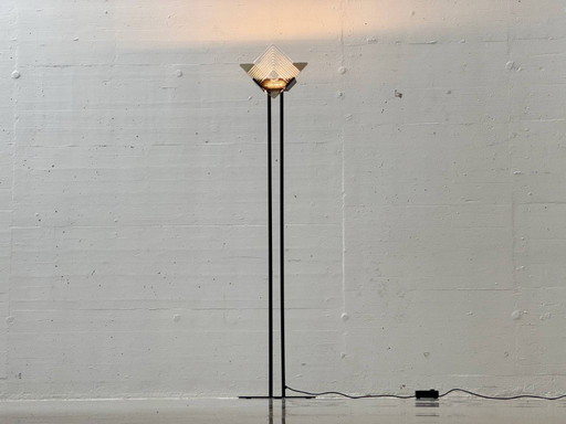 Conjunto de 2 lámparas de pie con cristal de Murano, Italia, años 80