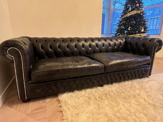 Image 1 of Chesterfield 4Seater Blackpool-Old Vintage Black - Custom Made