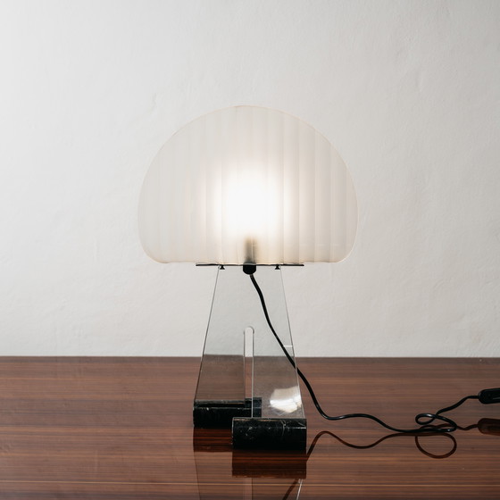 Image 1 of Table Lamp Silhouette Design Table Lamp Marble & Glass 1980's Postmodern