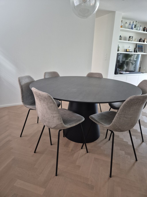 6 chaises de salle à manger taupe