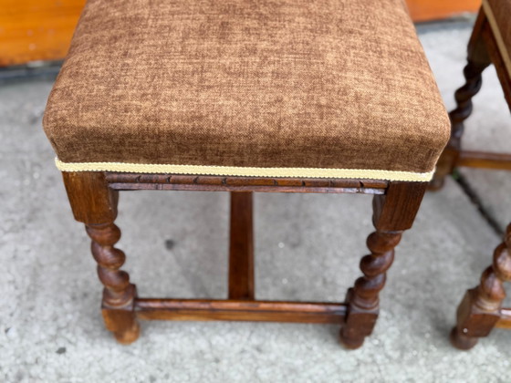 Set of Vintage Colonial Stools in Wood, 1950 (photo 8 of 9)