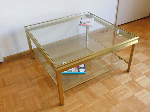 Modern Design coffee table glass and brass