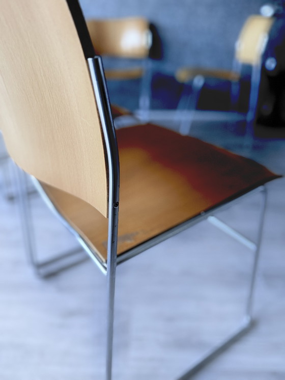 Image 1 of 6x David Rowland voor HOWE - 40/4 Sled-Base Side Chair