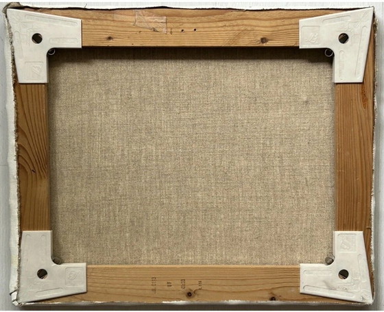 Image 1 of Vintage olieverfschilderij van Caroline Bennett uit het midden van de 20e eeuw met een stadsgezicht van Parijs.