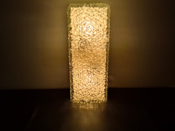 Image 1 of Rectangular ceiling lamp/wall lamp of cut glass, 1960s