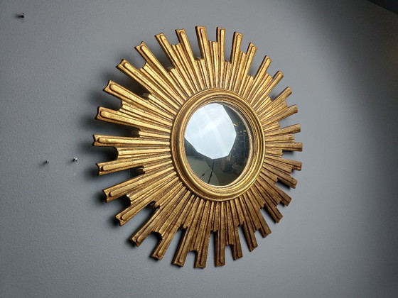 Image 1 of Vintage sunburst spiegel, jaren 1960