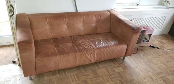 Image 1 of Gelderland bank 6111, in cognac leer, vintage Jan des Bouvrie