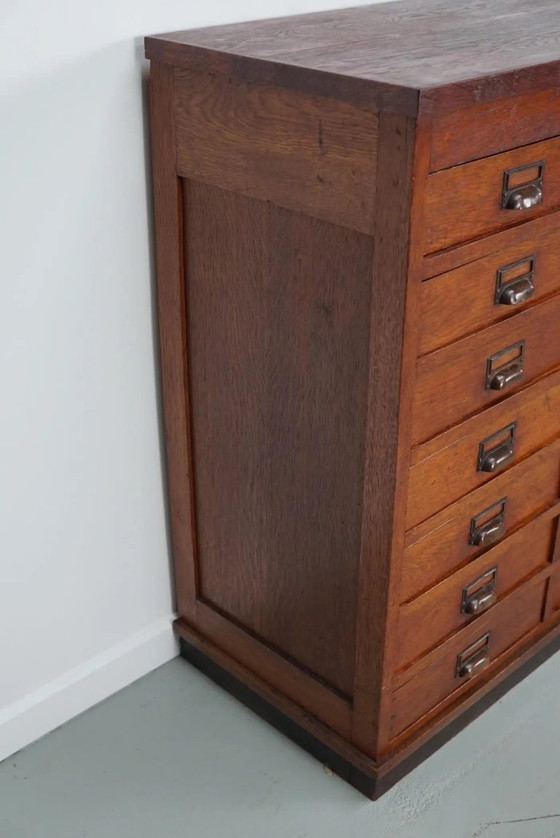 Image 1 of Large Dutch oak apothecary/filing cabinet or dresser, 1930s