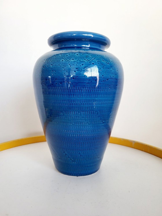 Image 1 of Bitossi glazed ceramic vase, Riminini decor, Aldo Iondi, 1960s in Italy