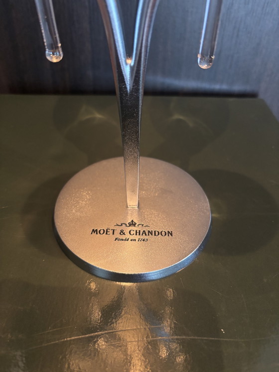 Image 1 of Moët & Chandon gift box and Philippe Di Meo design holder with Moët & Chandon glasses.