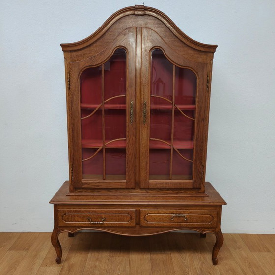 Image 1 of Vintage Queen Ann kast vitrinekast buffetkast servieskast