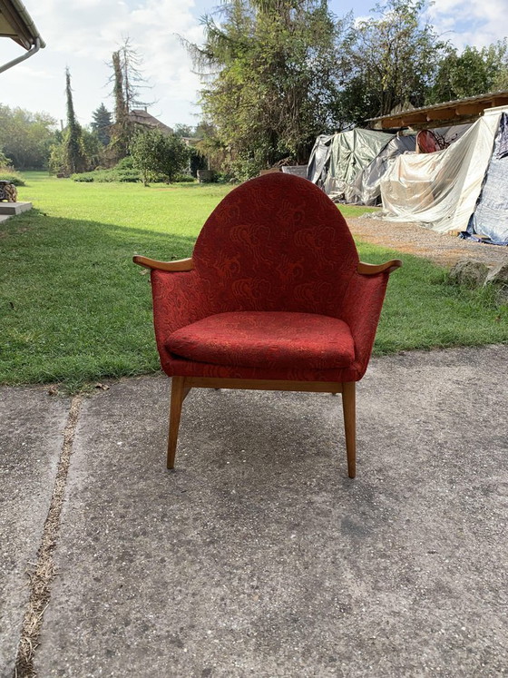 Fauteuil Rouge Mid-Century, années 1960 – Mid Century Modern (photo 5 of 8)