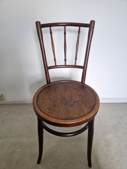 Sedia in legno curvato Art Nouveau di W. Baumann & Cie