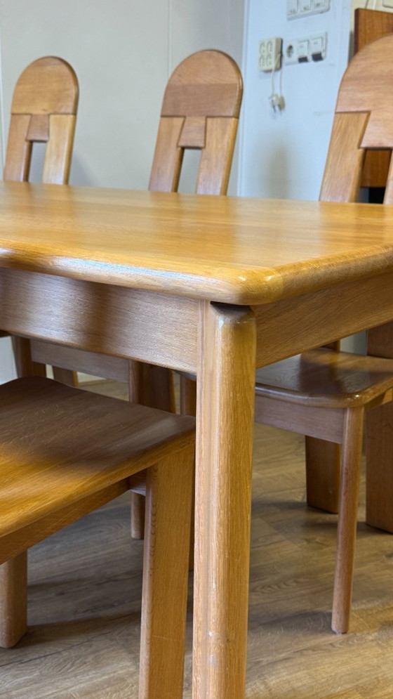 Image 1 of 6x De Puydt eetkamerstoelen, eiken