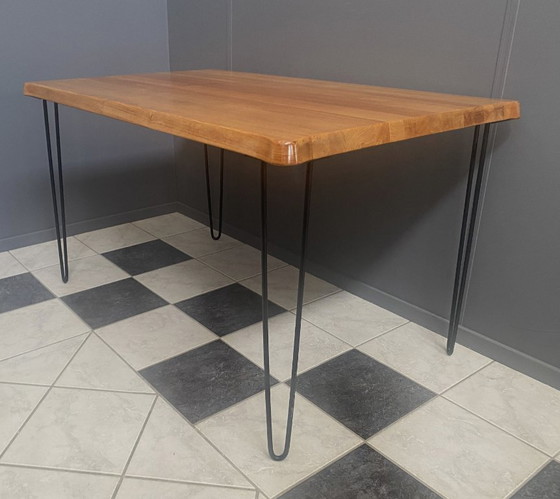 Image 1 of Danish dining table with hairpin legs