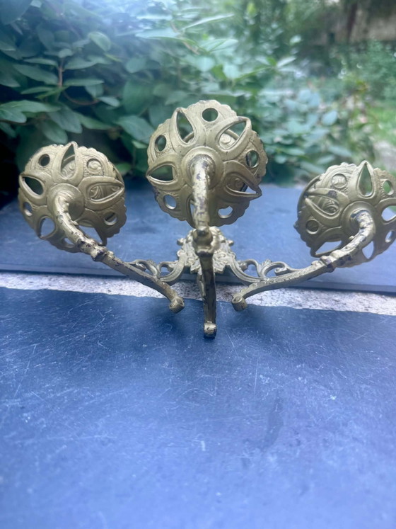 Karyatiden-Wandleuchte, 3 Arme, 19. Jahrhundert – Wandleuchten, Metall (photo 4 of 5)