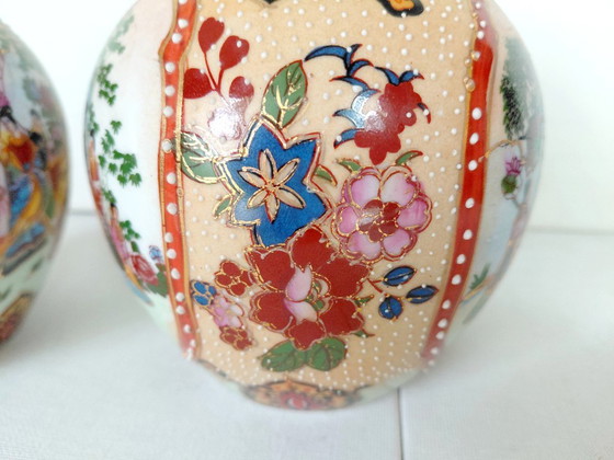 Chinese Ginger Jars Satsuma Style Geisha Decor 70s/80s – Chinoiserie, Vases, Porcelain (photo 5 of 10)