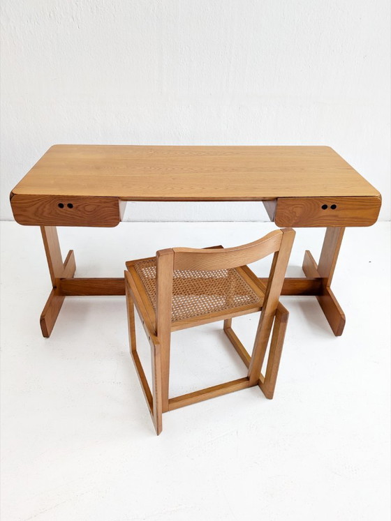 Image 1 of Escritorio y sillón a juego de mediados de siglo, diseñados por Derk Jan De Vries en la década de 1970.