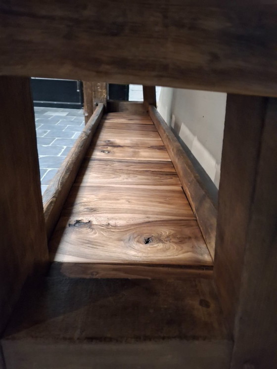 Image 1 of Large oak furniture maker's workbench