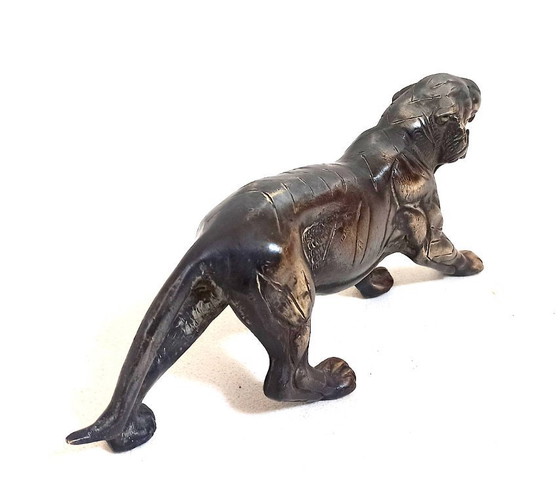 Image 1 of Fermacarte tigre in bronzo anni '50 Larghezza 22 cm