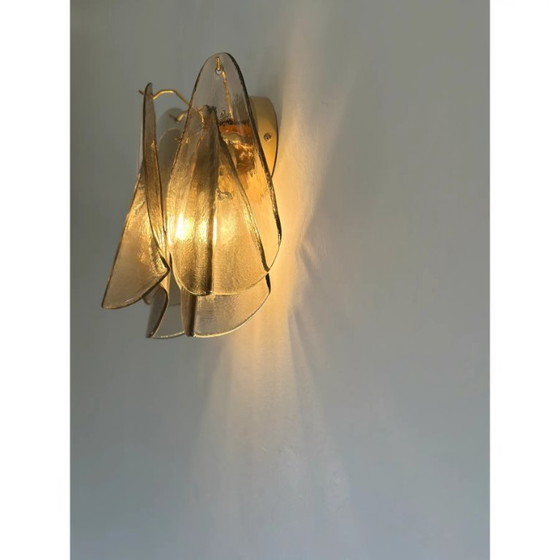 Image 1 of Contemporary Modern Smoked-Fumè "Rondini" Murano Wall Sconces- Set of Two