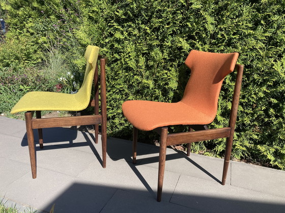 Image 1 of 4 vintage dining chair by Fristho reupholstered