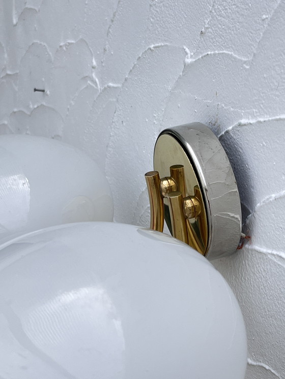Image 1 of Doppia applique in ottone opalino
