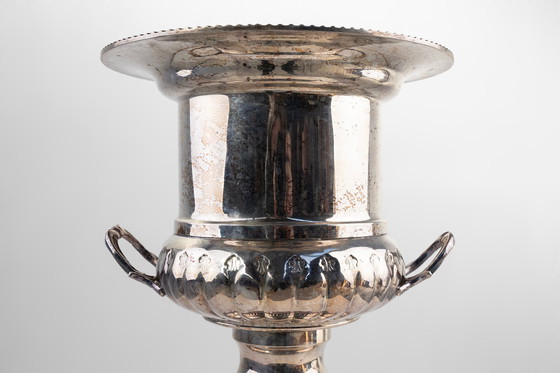Image 1 of Medicis vase-shaped silver-plated champagne cooler, France 1950s