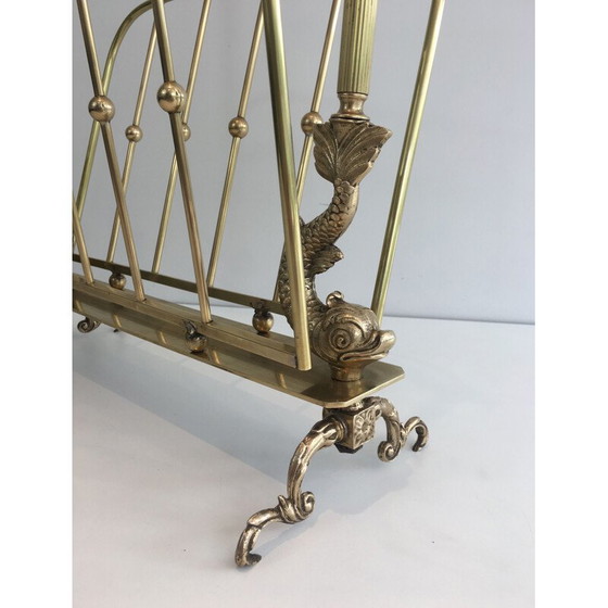 Image 1 of Vintage Neoclassical Brass magazine rack for Maison Jansen, 1940