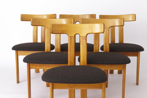 Set van 6 Deense 'T' stoelen - 1960 Mid Century Modern Ontwerp