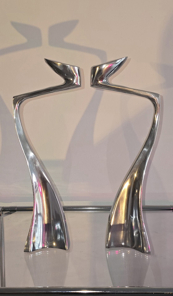 Image 1 of Original Matthew Hilton "Swan" Candlesticks (33cm) – Design icon SCP