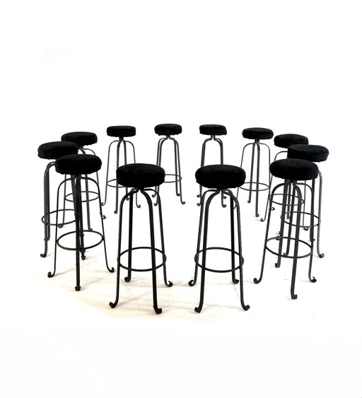 12x vintage wrought iron bar stool '60s