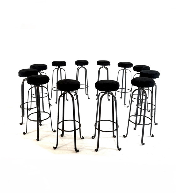 Image 1 of 12x tabouret de bar vintage en fer forgé '60s