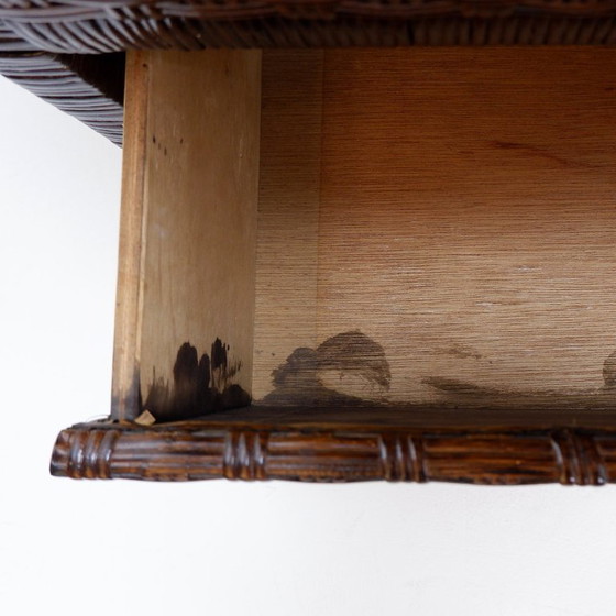 Image 1 of Commode vintage en rotin tressé, style côtier